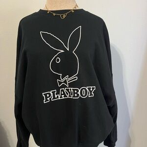 PLAYBOY Black Crewneck with White Logo